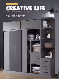 Wardrobe Sliding Door With Drawers Clothes Storage 4 Colours Wardrobe Cabinet
