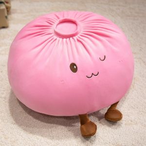 MINIMALUX Super Soft Plush Material Steamed Bun Plush Pillow PP Cotton Filled Stress Relief Dumpling Plush Toy Cute Cartoon Fluffy Comfortable Creative Food Plush Doll Home Sofa Decoration