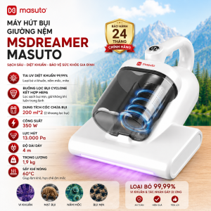 Máy Hút Bụi Giường Nệm Cầm Tay Masuto MSDreamer Diệt Khuẩn UV 9999% Lực Hút 13.000Pa Sấy Nóng 60°C