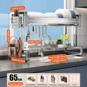 Stainless Steel Kitchen Dish Rack Sink Dish Drainer Rack Rak Pinggan