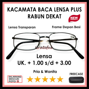 FREE CASE - Kacamata Plus Rabun Dekat -  (+)1.00 SAMPAI  (+)3.00 - Cocok Untuk Pria Dan Wanita - Gaya Kekinian Terbaru Bestseller