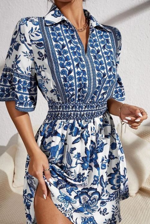 FLOUNCE FLORAL SHIRT DRESS#101 Lazada PH