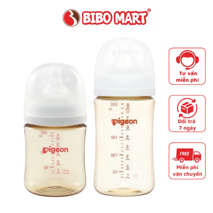 Bình Sữa Pigeon Softouch PPSU Plus WN3 Thế Hệ Thứ 3 Nhựa Cao Cấp Chịu Nhiệt Tốt 160ml 240ml