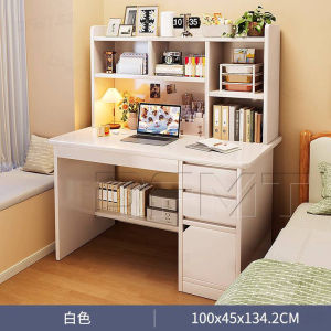 Space Saving L-Shaped Solid Wood Desk Corner Computer Table with Storage Shelf WFH Office Setup