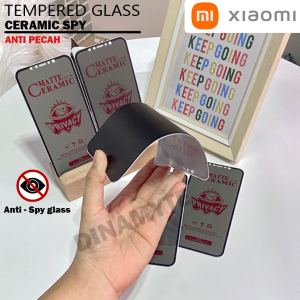 Antigores Kaca CERAMIC MATTE (BLACK) TEMPERED GLASS PRIVASI/SPY (ANTI PECAH ) FOR REDMI 9T NOTE 10 4G NOTE 10 5G NOTE 7 NOTE 8 NOTE 9 9A 9C 10A 10C POCO M3 NOTE 5A 6A 5A - Tempered Glass - Pelindung Layar - Anti gores HP - Antigores