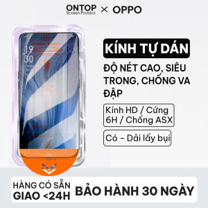 Kính Cường Lực OPPO Reno 11/10/8/7 & A78/A58/A38/A18 [Kèm Khung Tự Dán] - Trong Suốt HD Vuốt Mượt Dễ Dán 100%