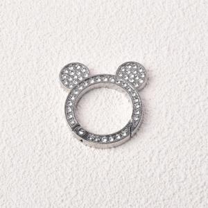 ห่วง สปริงล็อค ล้อมเพชร รูปทรง หนู ขนาด 43mm เงิน ทอง ของตกแต่งชิ้นงาน ทำพวงกุญแจ อุปกรณ์งานฝีมือ DIY