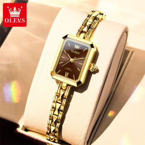 OLEVS 3691 Fashion Quartz Women Watch Gift Square-dial Stainless Steel Watchband Wristwatch
