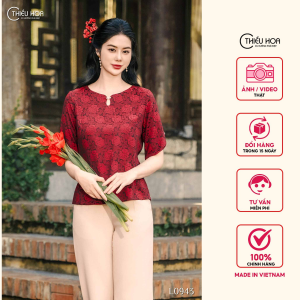 Áo kiểu trung niên thiết kế truyền thống chất liệu gấm Hàn Châu AN4L0943 Thương hiệu Thiều Hoa