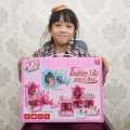 Mainan Villa LAMPU building villa princess house Mainan Anak Perempuan Rumah frozen  Boneka Besar 3D Princess Big Pink Villa DIY Doll House Lengkap Perabot Rumah dengan Lampu TERLARIS. 