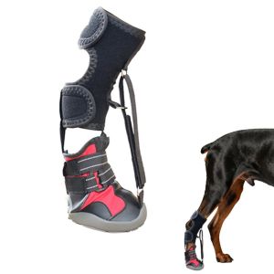 LIUJIR Breathable Corrective Dog Shoes Strap-On With Reel No Knuckling Boot Brace Anti Dirty Adjustable Paw Protectors Indoor