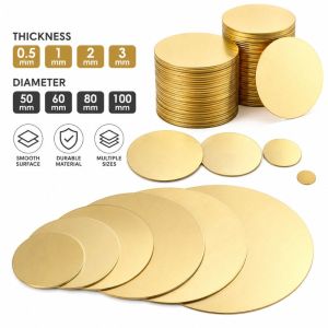 FLYING 0.5/1/2/3mm Brass Round Disc Circle 50/60/80/100mm Metal DIY Discs Versatile Brass Gasket Plate