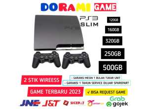 PS3 SLIM seri 20 30 HDD 500GB + 2 STIK FULL GAME TERBARU