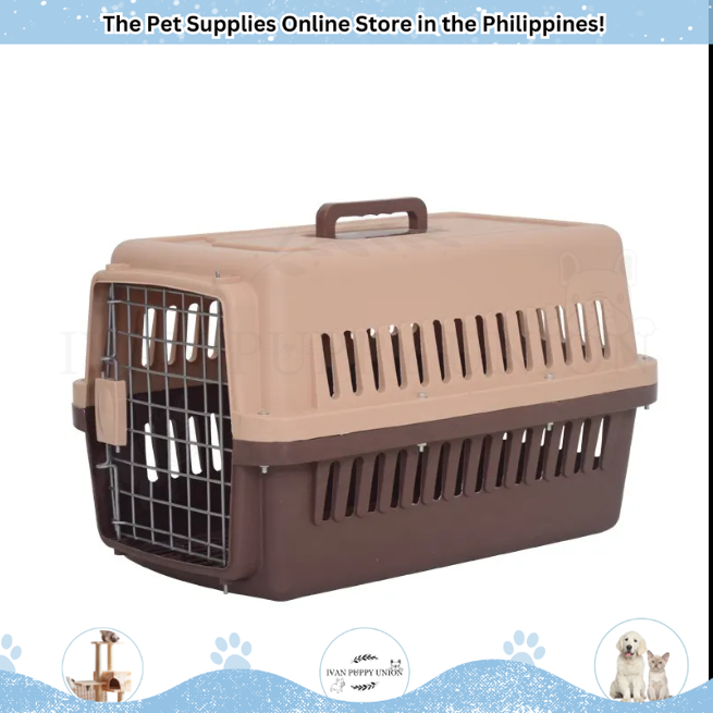 [Ivan Puppy Union] Pet Plastic Travel Kennel Wire Door Travel Dog Crate