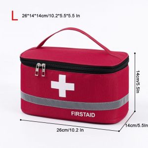 Portable First Aid Bag Travel First Aid Kit Multifunctional Household Medicine Storage Bag Medical Bag Daily Medical Storage Organize Pouch