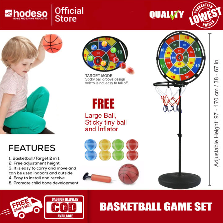 Hodeso Basketball Ring with Board and Stand Hoop Set Mini Toddler Game