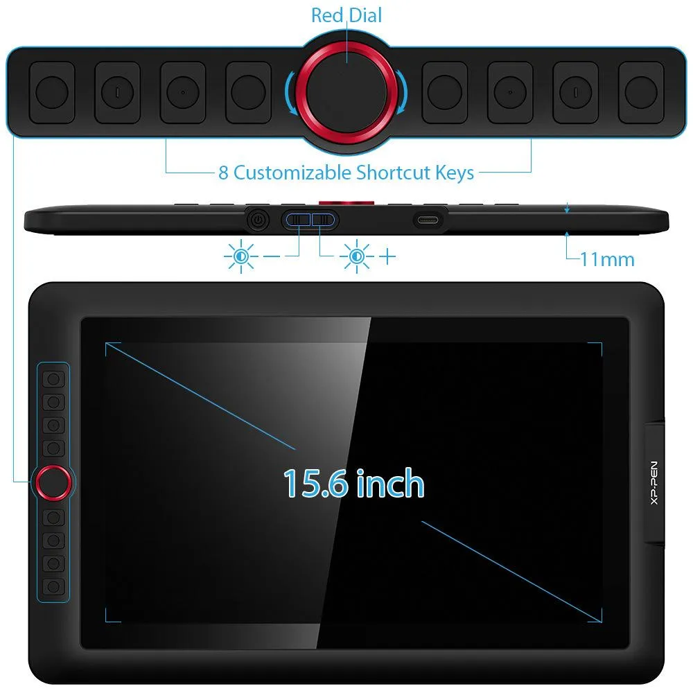 XPPen Artist 15.6 Pro เมาส์ปากกาแบบหน้าจอวาดภาพ ขนาด 15.6 นิ้ว แรงกดปากกา 8192 ระดับ ค่าสี 120% sRGB