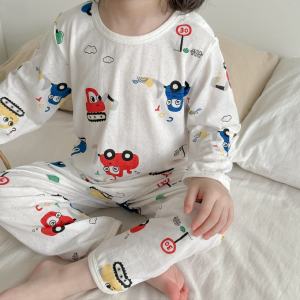 Girl Cute Bunny Pajamas Baby Cartoon Thin Homewear Boy Summer Long-Sleeve Pants Air Conditioning Clothes
