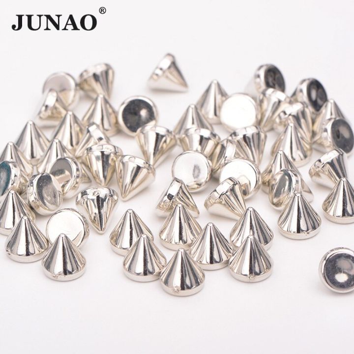 JUNAO 8mm Gold Silver Color Punk Rivet Plastic Studs and Spikes Non ...