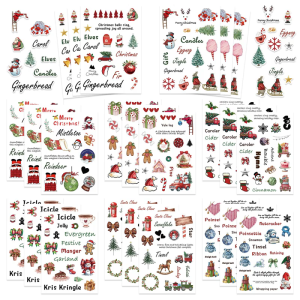 สติกเกอร์ตัวต่อวันหยุดเทศกาลคริสต์มาสถุงรูปลอก24ชิ้นสำหรับตกแต่งตามเทศกาลบรรจุภัณฑ์งานศิลปะและงานฝีมือ