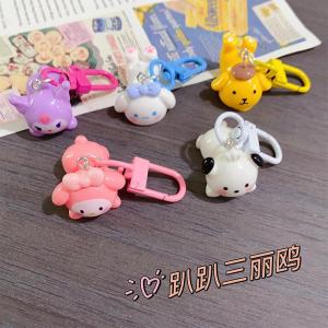 STV DIY Gantungan Kunci Lonceng Cute Keychain 3D Sanrio macaron Donut Tengkurap