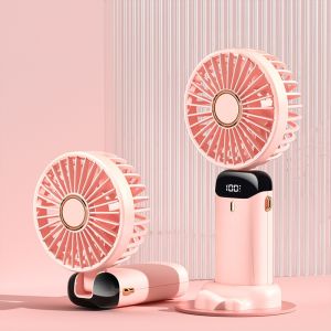 N15 Mini Fan Handheld Usb Rechargeable 5 Speed Adjustment Led Digital Display Handy Fan
