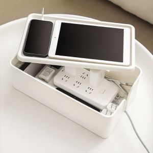 CHLOCH Anti-Dust Cable Storage Box Storage Bin Charger Socket Wire Management Organizer Durable Network Line Power Strip Case