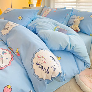 Dansunreve 1 chiếc vỏ chăn bông chỉ có vỏ chăn bông in hình hoạt hình có khóa kéo chăn bông Hoa Mèo/Chó/Thỏ/Gấu trúc đơn/Nữ Hoàng/Vua