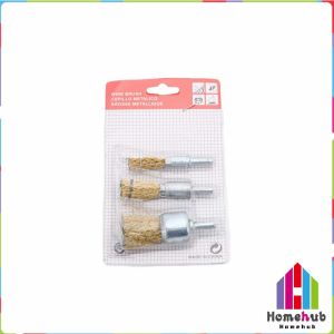 HB Steel Wire Polishing Wheel Grinder Cleaning Gold Tone Crimped Brush Tool 3Pcs/set