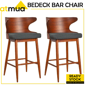 Atmua Bedeck Solid Wood Big Bar Chair (2 x Bar Chair) [Solid Wood]