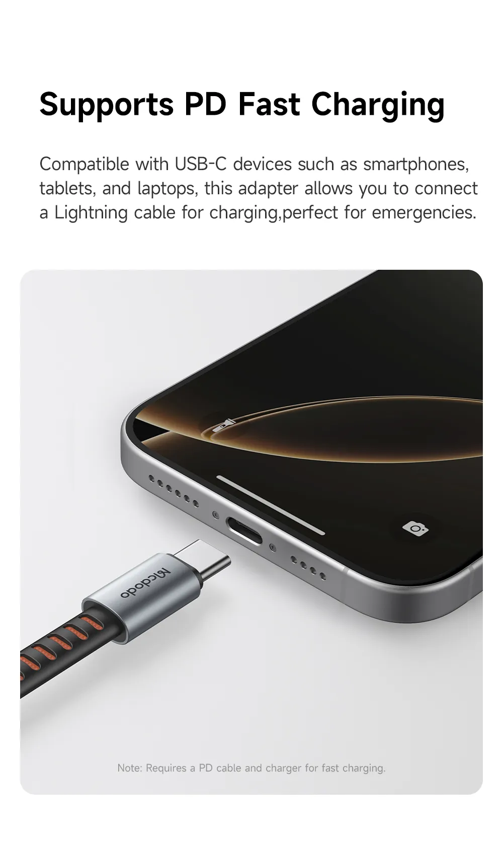 Adapter Lightning sang USB-C Mcdodo CA-4870 hỗ trợ sạc nhanh và âm thanh - chube.vn