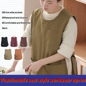 Oversized Workwear Apron Oil-Proof Waterproof Hand Wipe Apron Vest-Style Workwear Apron