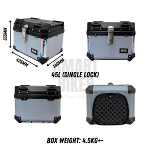 EMS Top Box 45L 55L 65L ABS Plastic N Series Black Motorcycle Kotak Motosikal Peti