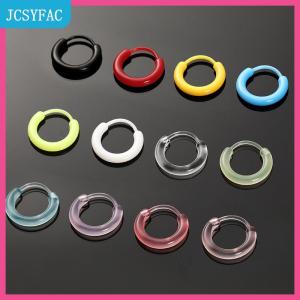 JCSYFAC  10Pcs Đầy Màu Sắc Nhựa Hoop Bông Tai Dễ Thương Nhỏ Bông Tai Cho Phụ Nữ Cô Gái Đơn Giản Đa Năng Tai Khóa Đồ Trang Sức Phụ Kiện Quà Tặng