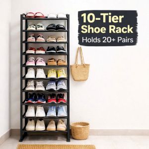 Cindychen2 10-layers Vertical Shoe Rack Organizer Space-Saving Tall