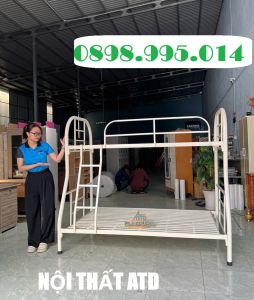 Giường tầng sắt giá rẻ xưởng giao lắp tận nơi- giường 2 tầng số lượng lớn có sẵn