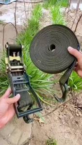 6M/10M/15M Heavy-Duty Adjustable Ratchet Tie Down Strap for Truck Motorcycle Car Luggage Towing Door Lock Straw Pang Tali Safety Rope Mounn Climbing Twine Sale Razor Wire Maze Binding Multi-Use Static Utility Rope