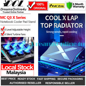 MC Q3 X Series Laptop Cooling Pad Stand 6 Silent Adjustable Powerful Fans 6-level Adjustable Height Dual USB Ports Up to 18 inches