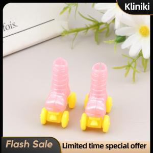 [Kliniki] Pink Roller Skates Shoes For Doll Fashion Short Boots Decorative Toy Play Doll Accessories