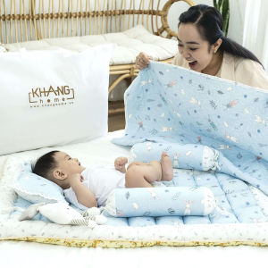 Nệm Trẻ Em Chần Bông Khang Home BabySafety An Toàn Giấc Ngủ Cho Bé Sơ Sinh Size 80x125cm