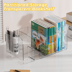 SECRETE AMBIENT LIGHT78SE0 อะคริลิก ที่วางหนังสือ หลายช่อง ชัดเจน ชั้นวางหนังสือ ใหม่ หนาขึ้น ตัวจัดระเบียบโต๊ะทำงาน ของใช้ในโรงเรียน