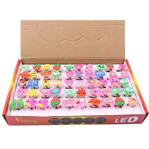 50Pcs Shiny Luminous Rings Cartoon LED Flash Lights Glow In The Dark Toys for Kids Gift