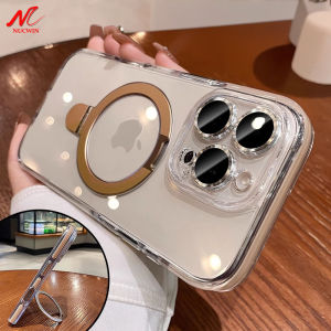 Anti-skid Bumper Transparent for Magsafe Bracket Case for iPhone 16 14 15 Plus Magnetic Cover for iPhone 13 14 15 16 Pro Max
