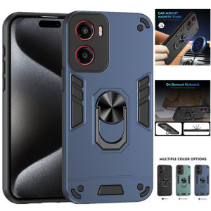 Military Armor Shockproof Case for Motorola Moto G56 G86 G06 G05 G15 G35 G55 G75 G85 5G Protective Cover Ring Stand Fundas Coque