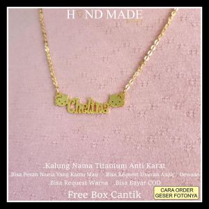 kalung nama anak perempuan kalung nama titanium anti karat kalungnama aksesoris wanita necklace titanium aksesoris fashion