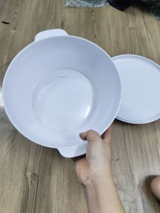 Tô / thố đựng cơm màu trắng cho 10 người ăn có nắp đậy TO 02 - 28.5 x 25 x 12.7 cm