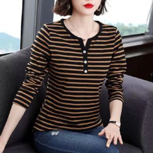 Áo Thun Polo Dài Tay Thường Ngày Cho Phụ Nữ Trung Niên Mùa Xuân Thu Đông Cỡ Lớn Dáng Ôm Vừa Vặn Thoải Mái Đa Năng