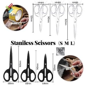 (Fast&COD )Transparent Stainless Scissors DIY Craft Scissors 12/14/16cm Handcraft Cutting Tool