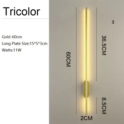【MG】 Night Lights Long Strip Wall Lamp Bedroom Bedside Lamp Minimalist Wall Light for Living Room