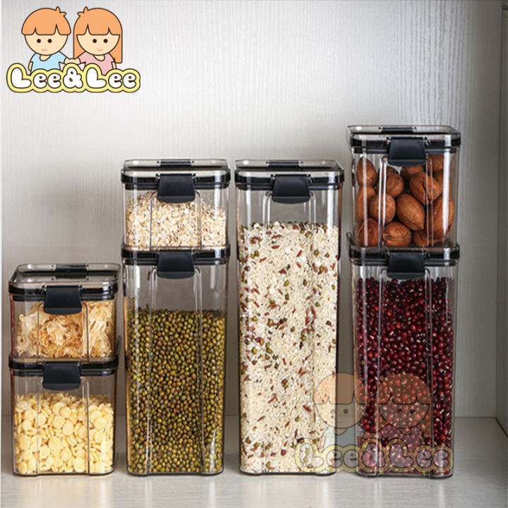 Bekas Makanan Kedap Udara 700ml/1300ml/1800ml Square Transparent ...